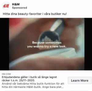 H&M Facebook Custom Audience Example