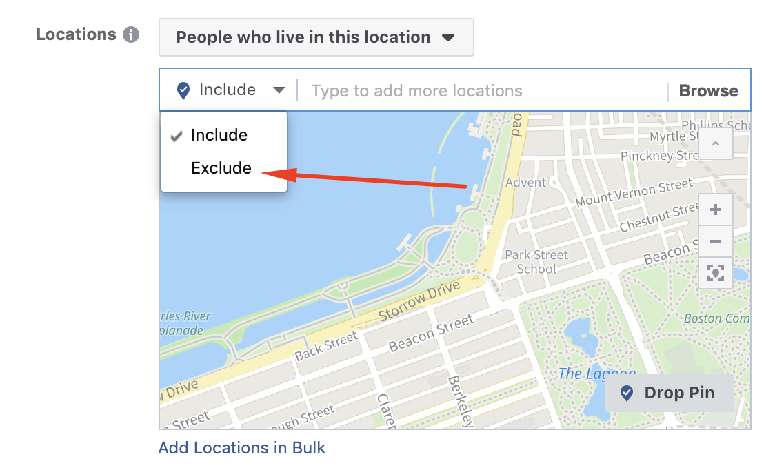 facebook ad targeting exclusions