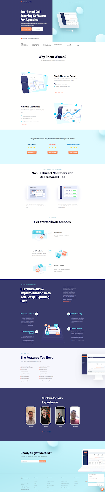 Phone Wagon Landing Page Example