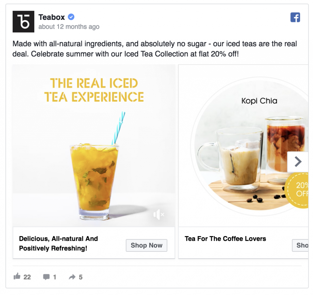 teabox facebook ad template