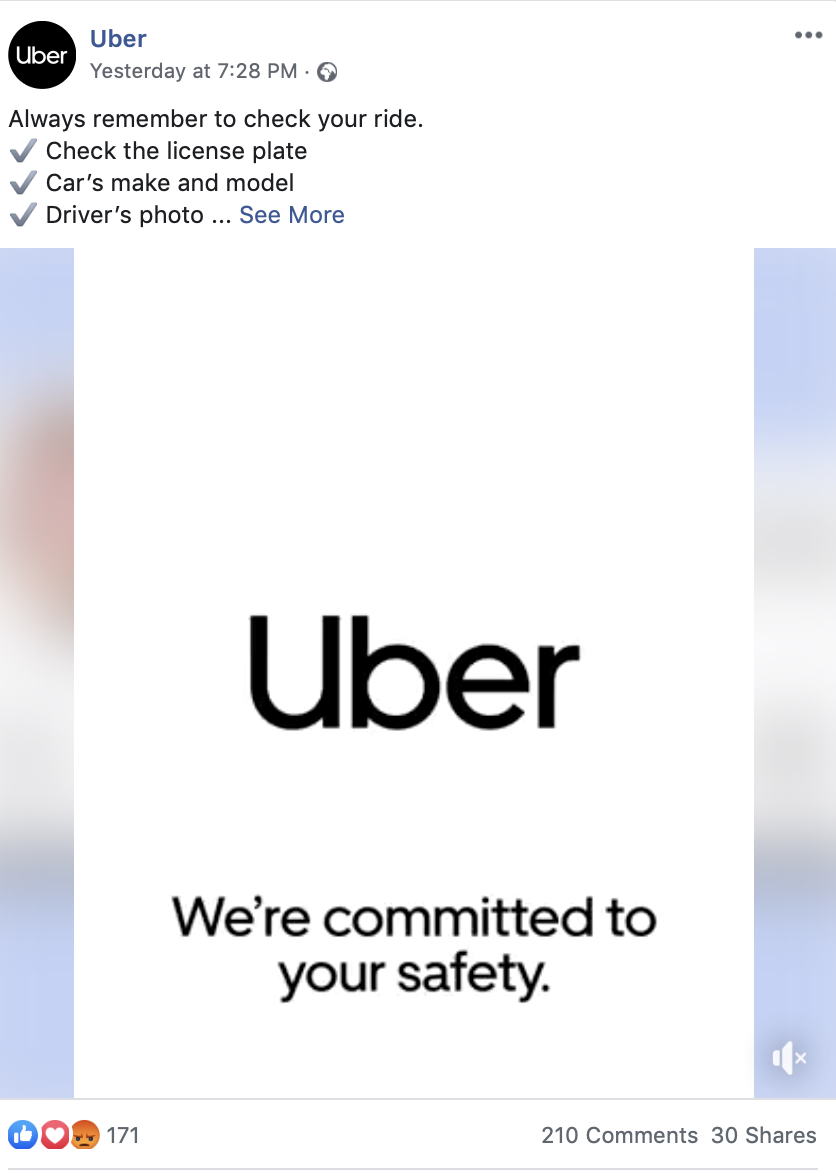 uber facebook post