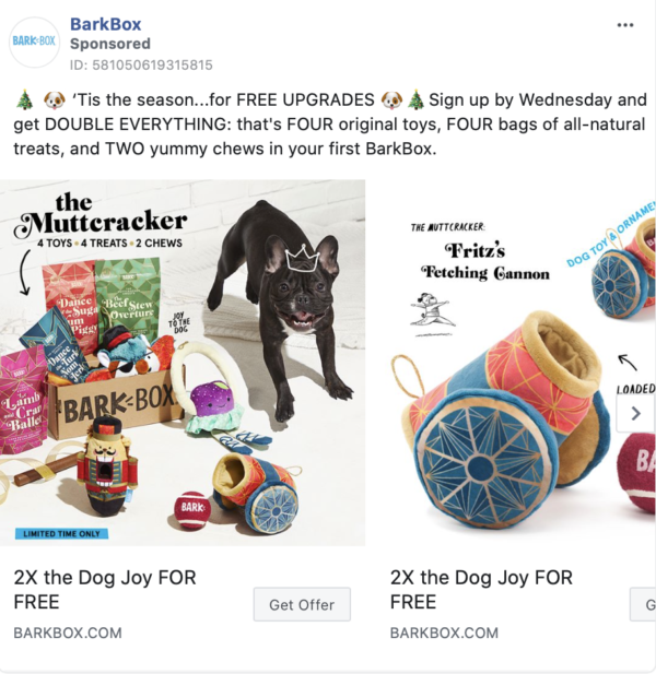 barkbox facebook ad