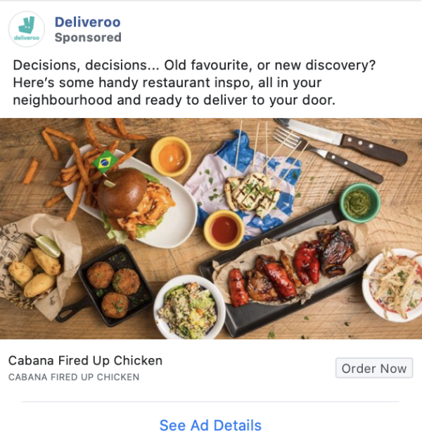 deliveroo facebook ad