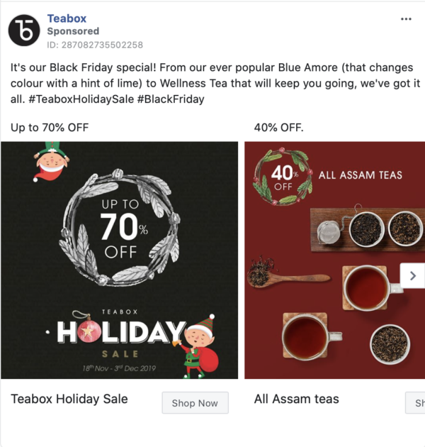 teabox facebook ad