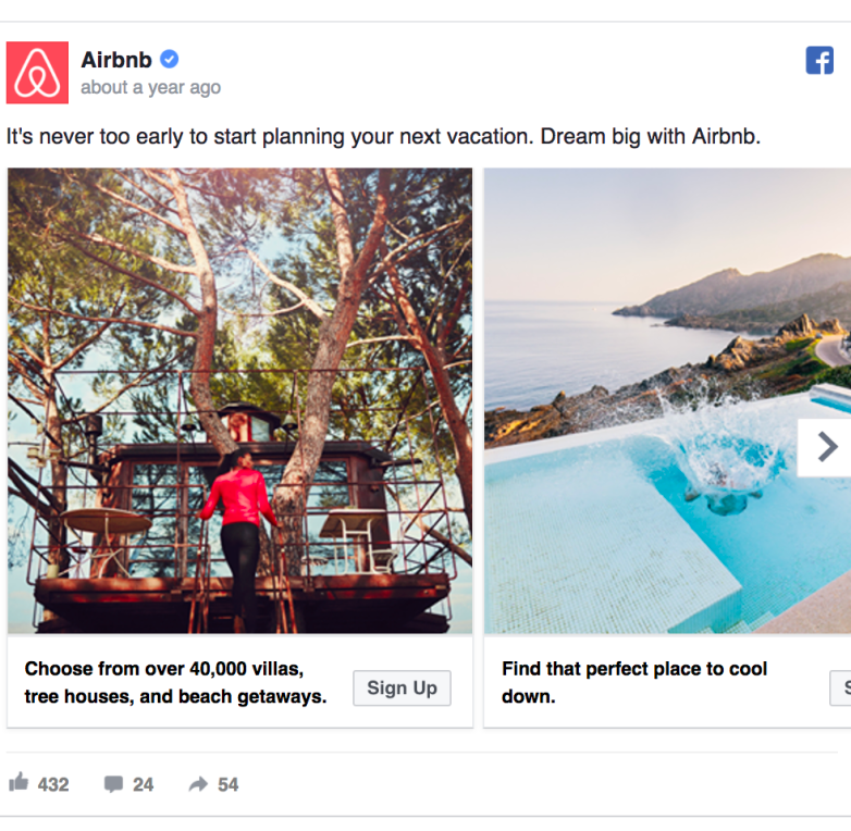 airbnb facebook ad