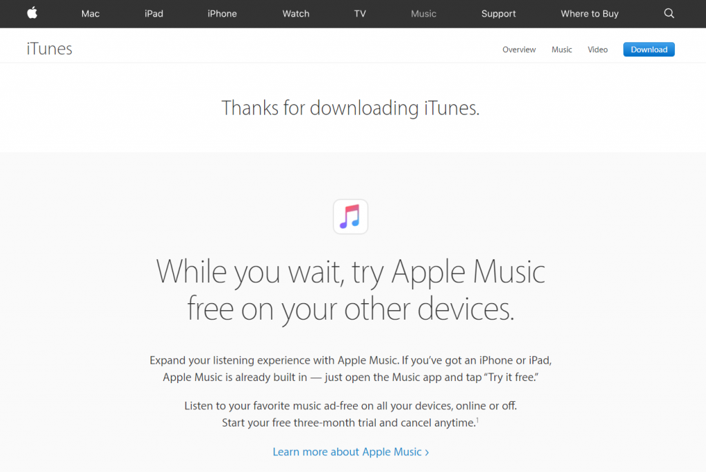 confirmation page apple
