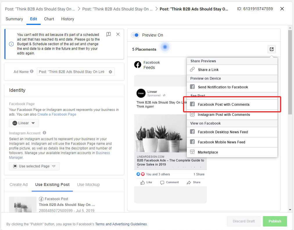 facebook post with social proof