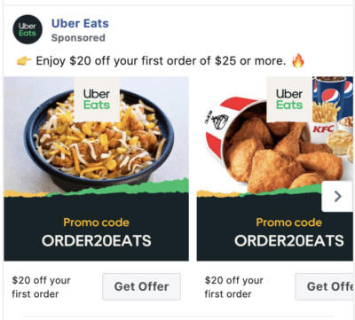 uber eats facebook ad 1