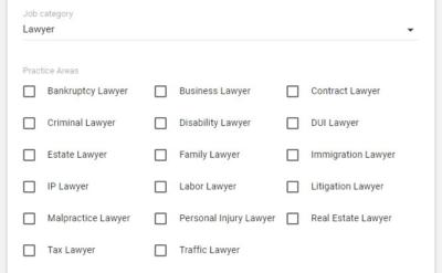 Local service ads lawyer job category