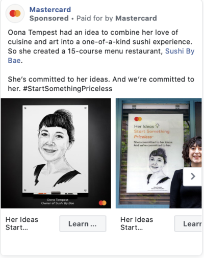 mastercard facebook brand awareness ad