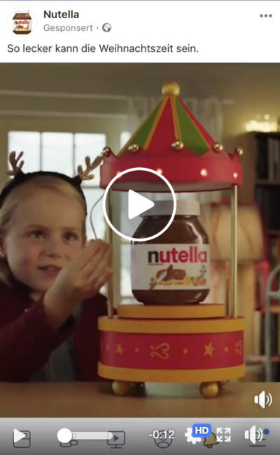 nutella facebook brand awareness ad