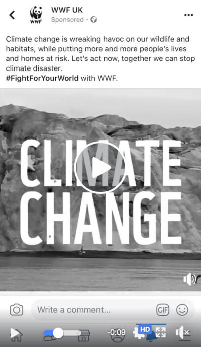 wwf facebook brand awareness ad