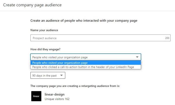 Company page audience linkedin ads