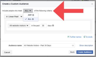 Facebook Website Visitors Custom Audience 1