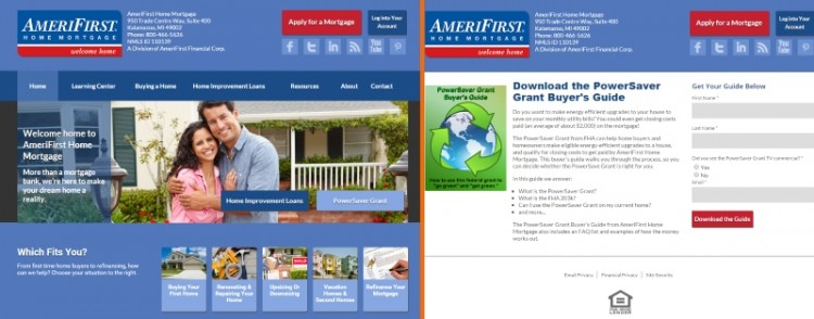 amerifirst remove navigation from landing page results on conversion rate