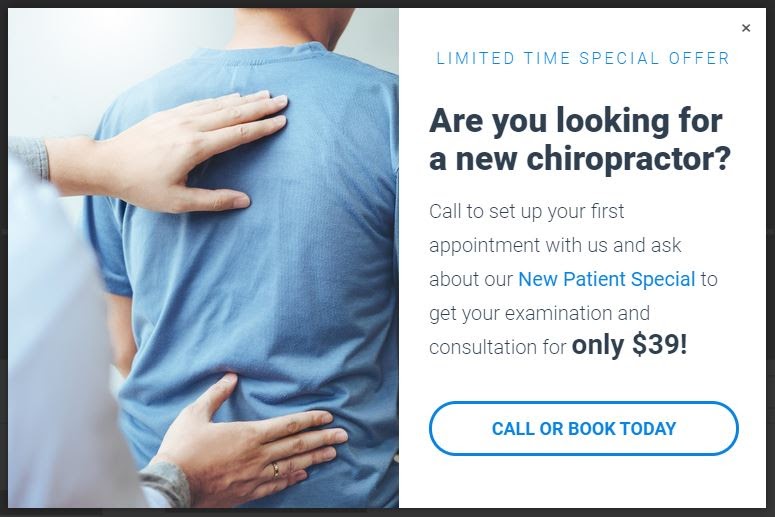 chiropractic marketing exit popup