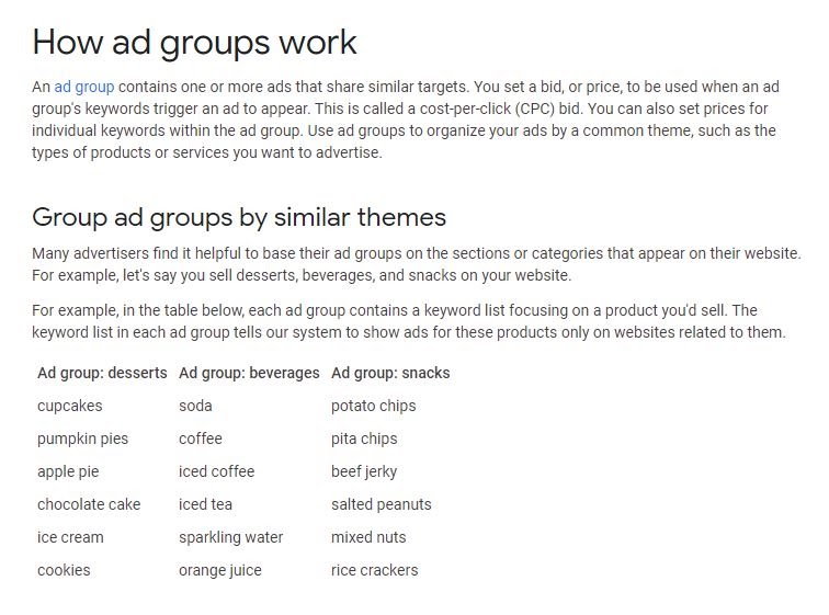 Google Ads Adgroup reccomendation