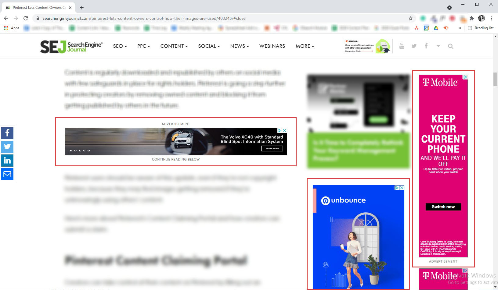 multiple display ad placements