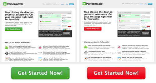 An often cited split test case study comparing impact of red vs green CTA buttons on conversion rates