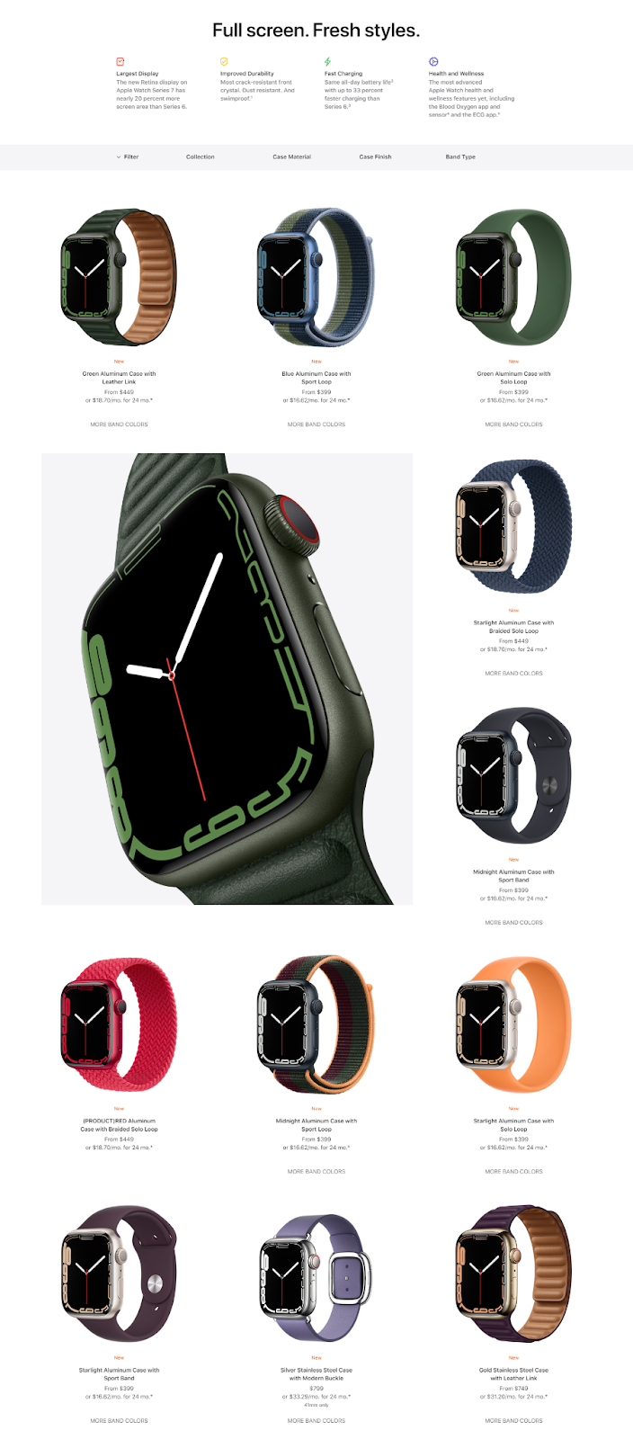 product landing page example apple watch