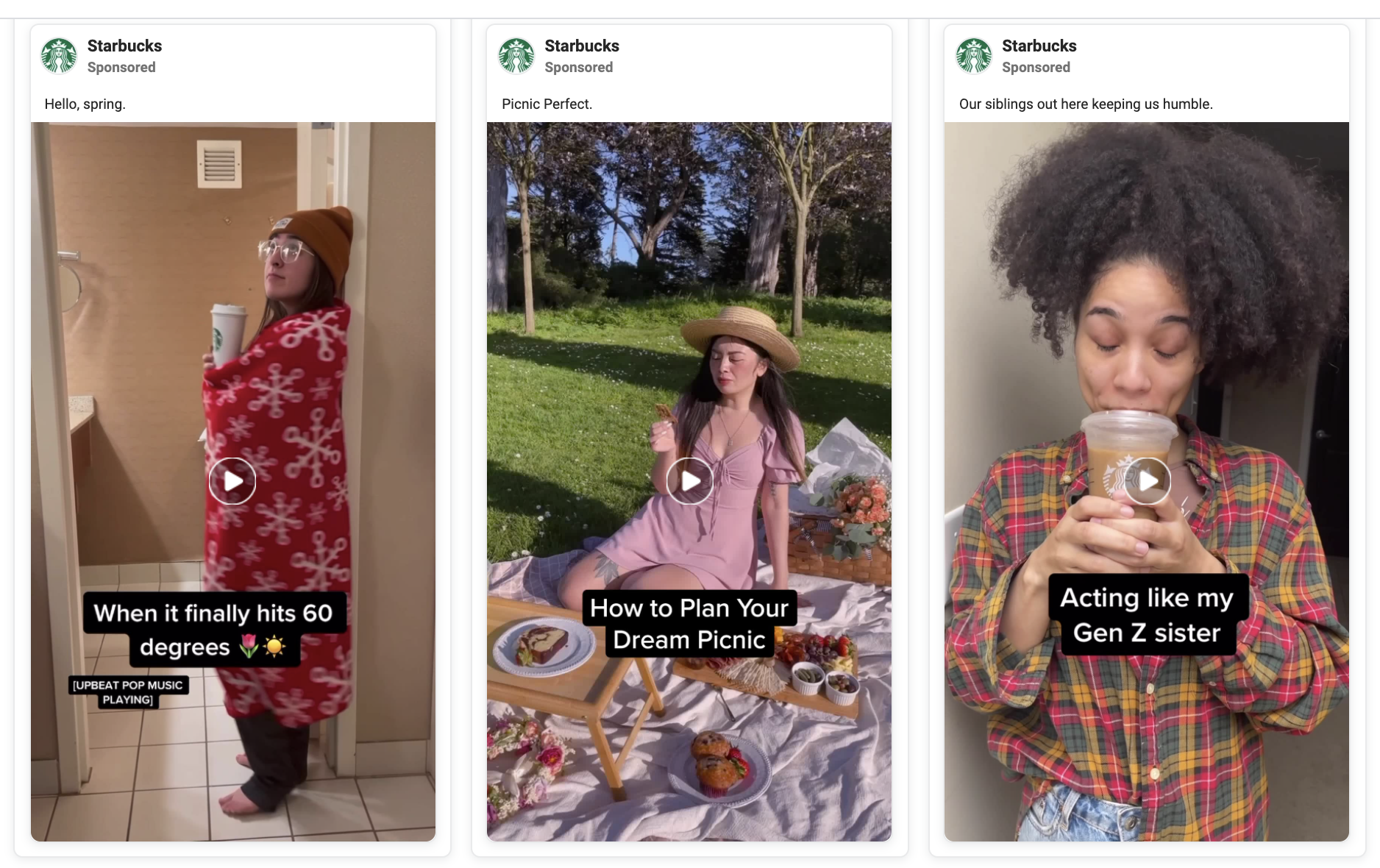 new facebook ads creative formats for starbucks