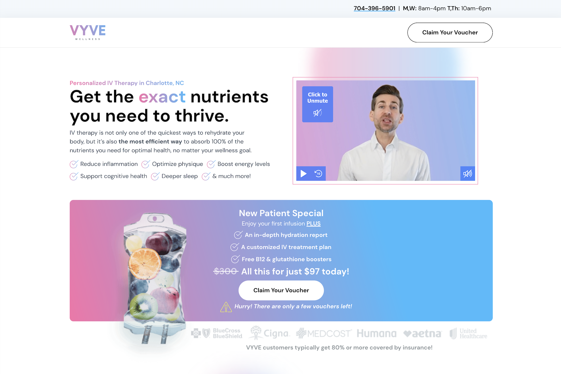 Medical clinic landing page