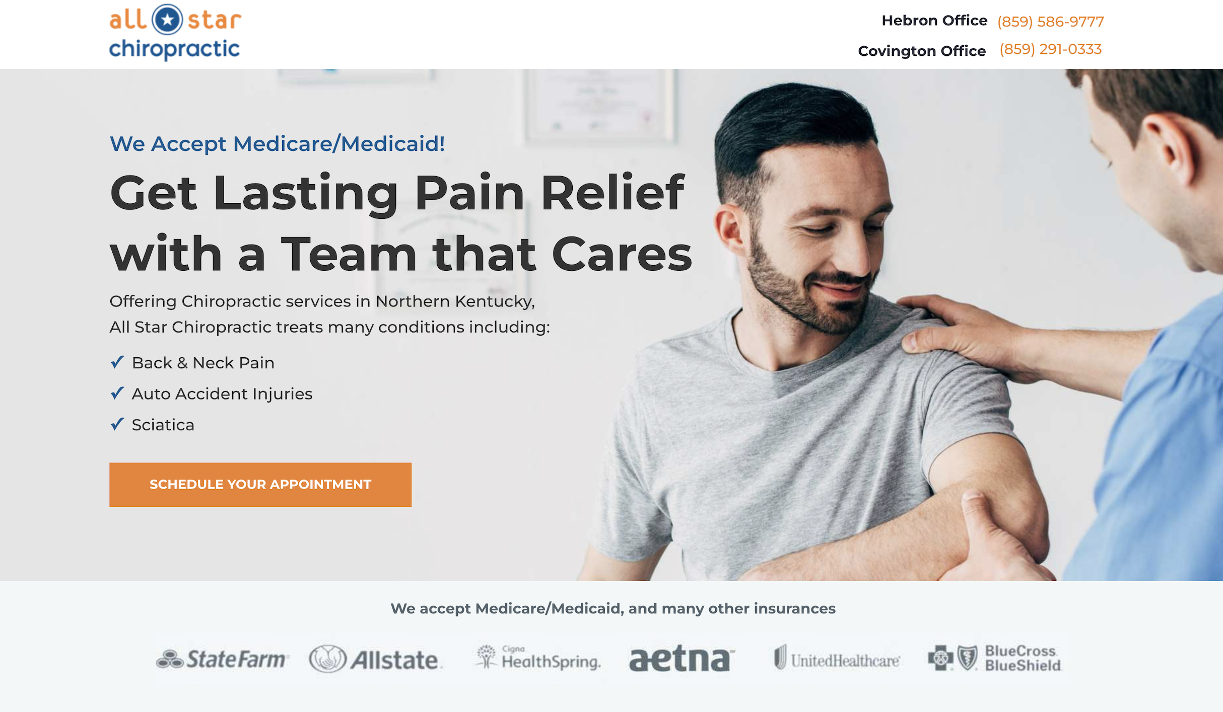medical landing page example